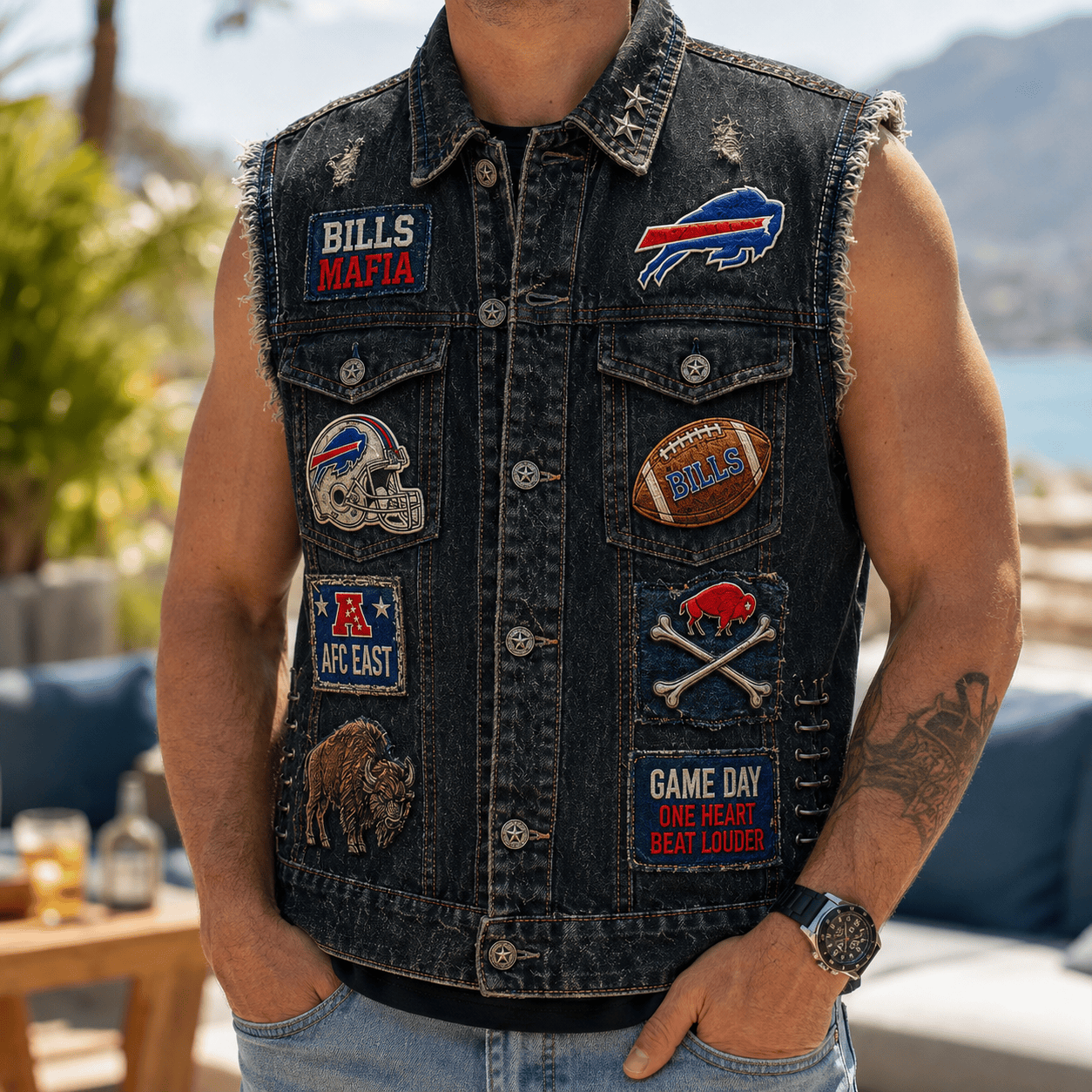 BFBL PREMIUM DENIM VEST LNTH